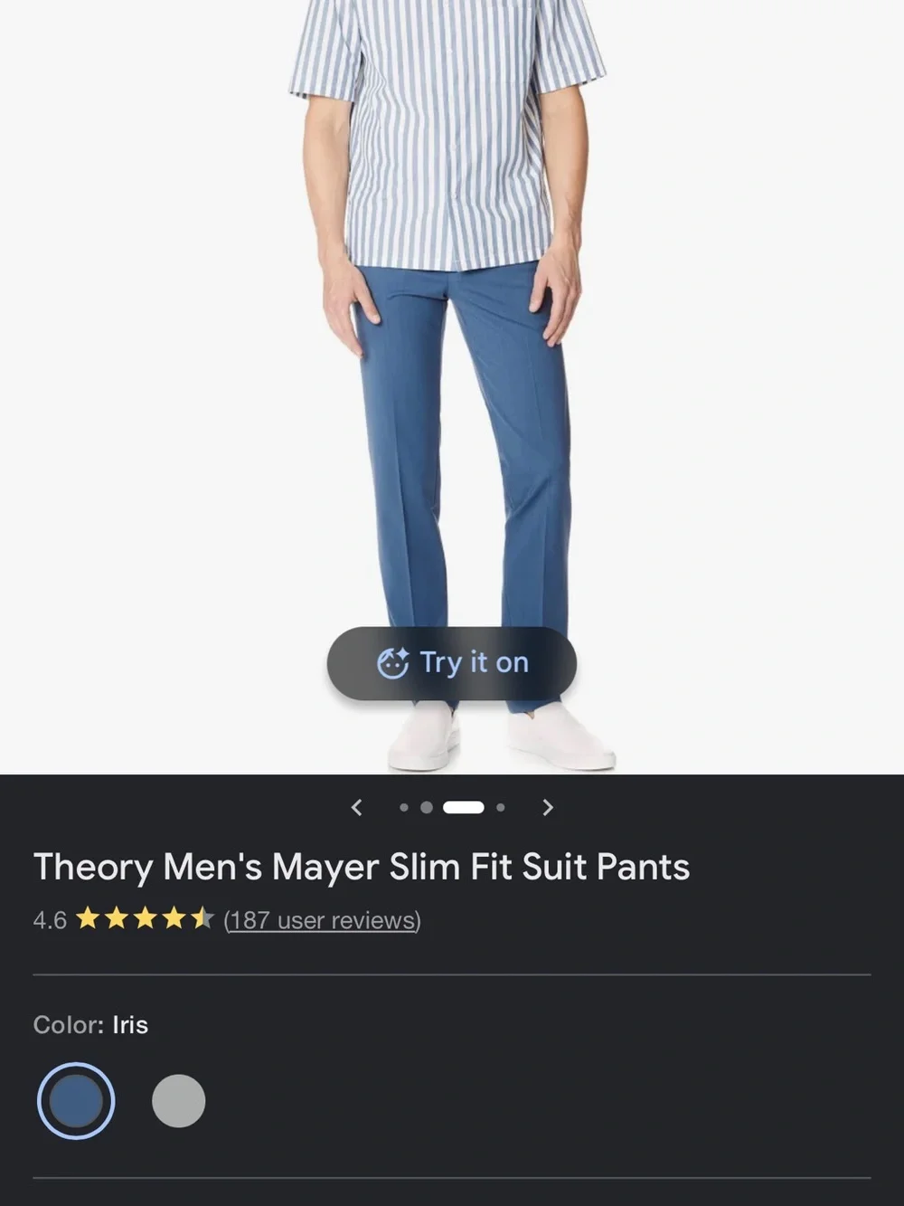Theory Blue Men's Dress Pants